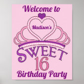 私の16歳の誕生日パーティーへようこそ可愛カスタムい ポスター (正面)
