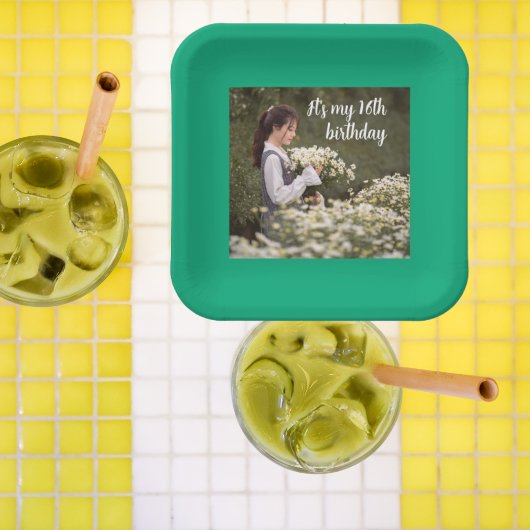 私の16誕生日のYoung Ladyフローラパーティー ペーパープレート