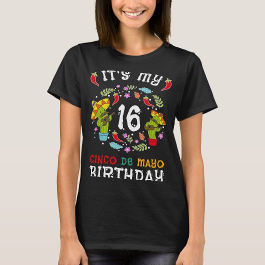 私の16誕生日Cinco De Mayo Kid Men 5 De Tシャツ (正面)