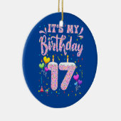 私の17誕生日ガールドーナツハッピー17 セラミックオーナメント (右)