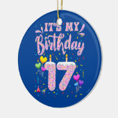 私の17誕生日ガールドーナツハッピー17 セラミックオーナメント (左)