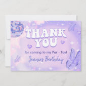 私の18誕生日時代パーティー サンキューカード (正面)