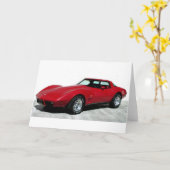 私の1979レッドコルベット カード (黄色い花)