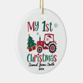 私の1stクリスマストラクタ – カスタム セラミックオーナメント (右)