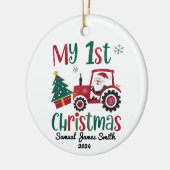 私の1stクリスマストラクタ – カスタム セラミックオーナメント (左)