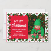 私の1stクリスマス新生児フォトホリデー シーズンカード (正面)