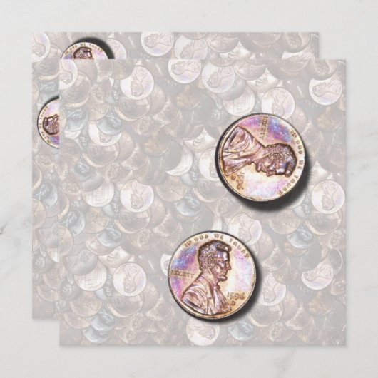 私の2セントの価値(背景を明るくする) 招待状 (正面/裏面)