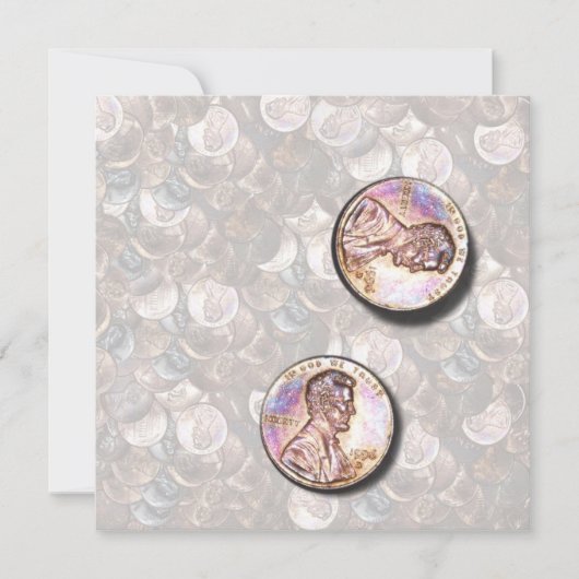 私の2セントの価値(背景を明るくする) 招待状 (正面)