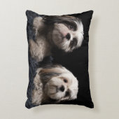 私の2人の保護者のシーズー(犬)のTzuのアクセントの枕 アクセントクッション (正面(垂直))