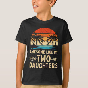 私の2人の娘ギフト男性の父おもしろいの日D Tシャツ