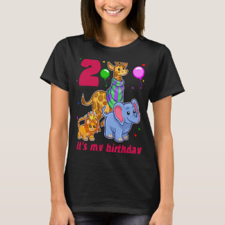 私の2回目の誕生日コーディネート動物園のテーマトドラー・ジュン Tシャツ