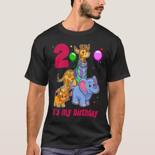 私の2回目の誕生日コーディネート動物園のテーマトドラー・ジュン Tシャツ (正面)