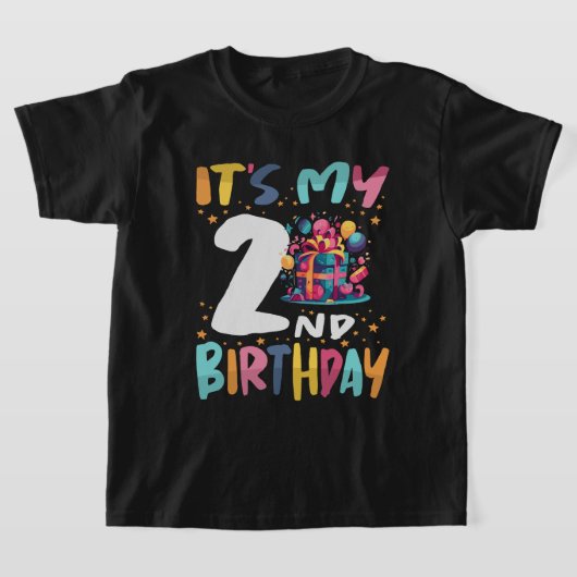 私の2回目の誕生日ハッピー子供の誕生日 Tシャツ (レイダウン)