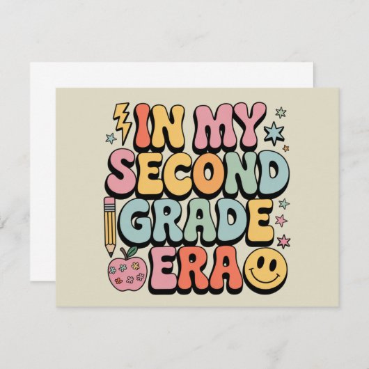 私の2年生の時代で2年生の先生戻る サンキューカード (正面/裏面)