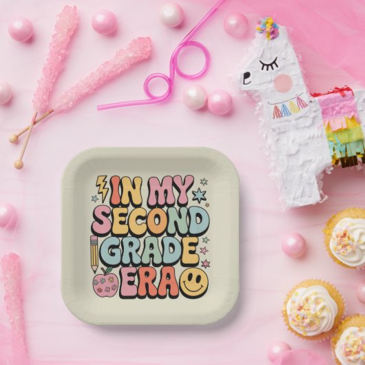 私の2年生の時代で2年生の先生戻る ペーパープレート (パーティー)