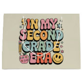 私の2年生の時代で2年生の先生戻る ラージペーパーバッグ (正面)
