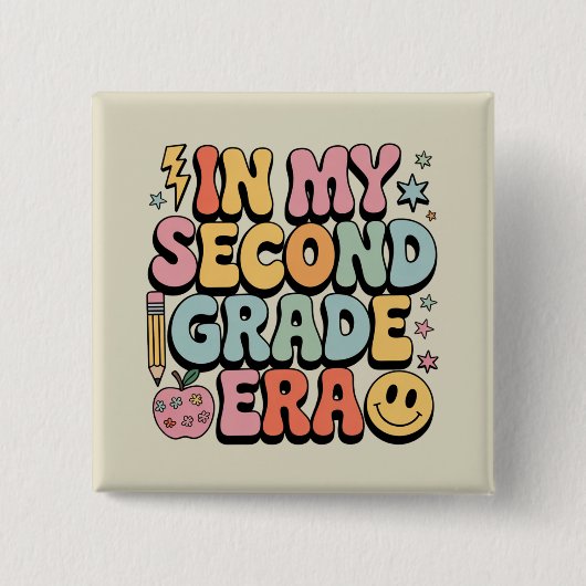 私の2年生の時代で2年生の先生戻る 缶バッジ (正面)