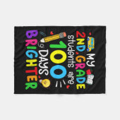 私の2年生は100人の日が明るい100番目 フリースブランケット (正面(横))