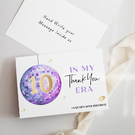 私の2桁の時代パープルディスコ10誕生日 サンキューカード