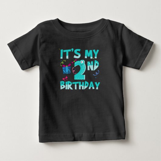 私の2歳の誕生日 可愛い ベビーTシャツ (正面)