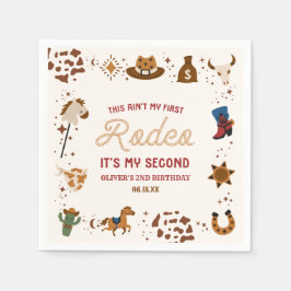 私の2番目のロデオ西カウボーイ2番目の誕生日パーティー スタンダードカクテルナプキン