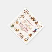 私の2番目のロデオ西カウボーイ2番目の誕生日パーティー スタンダードカクテルナプキン (角)