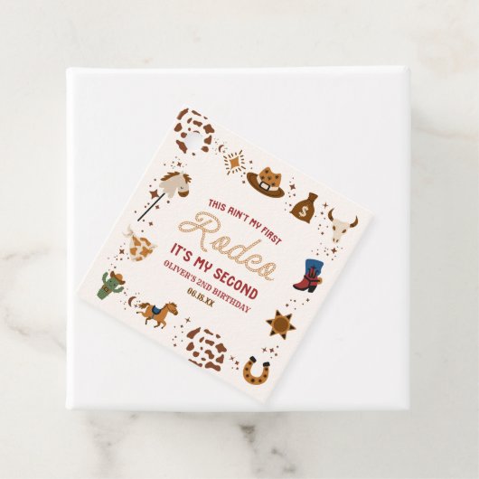 私の2番目のロデオ西カウボーイ2番目の誕生日パーティー フェイバータグ (インサイチュ)