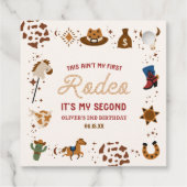 私の2番目のロデオ西カウボーイ2番目の誕生日パーティー フェイバータグ (裏面)