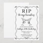 私の20代に乾杯! 30歳の誕生日パーティー 招待状 (正面/裏面)