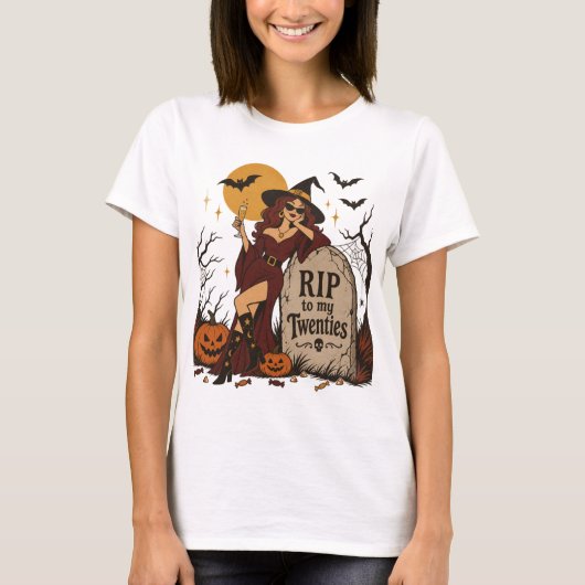 私の20代に安らぎを レトロハロウィン 誕生日 Tシャツ (正面)