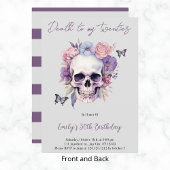 私の20代のスカル花任意の年の誕生日 招待状