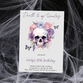 私の20代のスカル花任意の年の誕生日 招待状