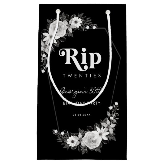 私の20代の黒い30歳の誕生日パーティーに裂け スモールペーパーバッグ (正面)