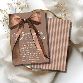 私の20代を締めくくる ブラウン コケッタ ボウ 30歳の誕生日 招待状