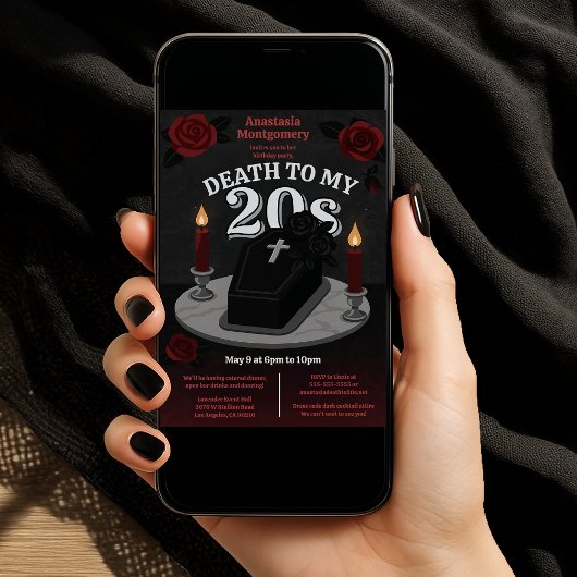 私の20代ゴシック人への女性の暗い30歳の誕生日の死 招待状