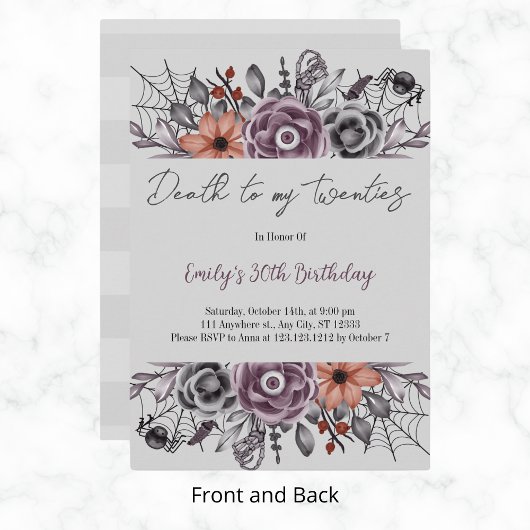 私の20代ハロウィーン任意の年の誕生日パーティーへの死 招待状