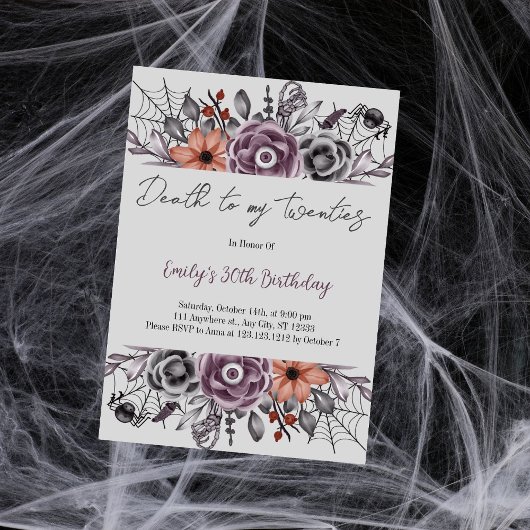 私の20代ハロウィーン任意の年の誕生日パーティーへの死 招待状