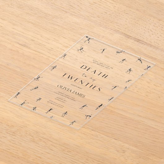 私の20代ハロウィーン30歳の誕生日への死 アクリル招待状 (レイダウン)