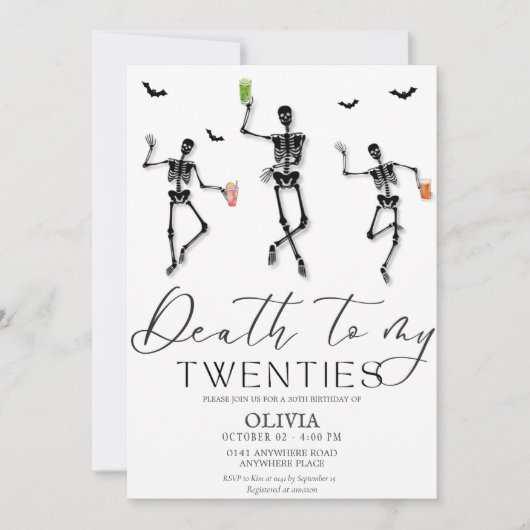 私の20代ハロウィーン30歳の誕生日への死 招待状 (正面)