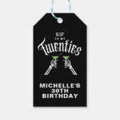 私の20代30歳の誕生日に白黒RIP ギフトタグ (正面)