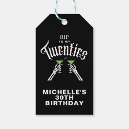 私の20代30歳の誕生日に白黒RIP ギフトタグ