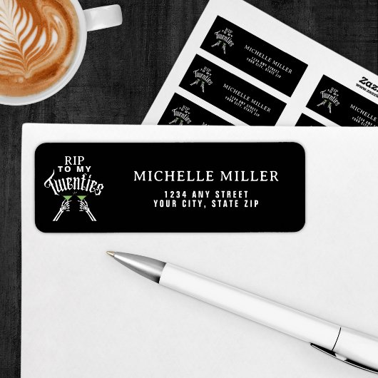 私の20代30歳の誕生日に白黒RIP ラベル