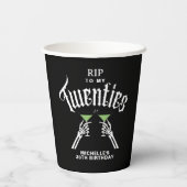 私の20代30歳の誕生日に白黒RIP 紙コップ (裏面)