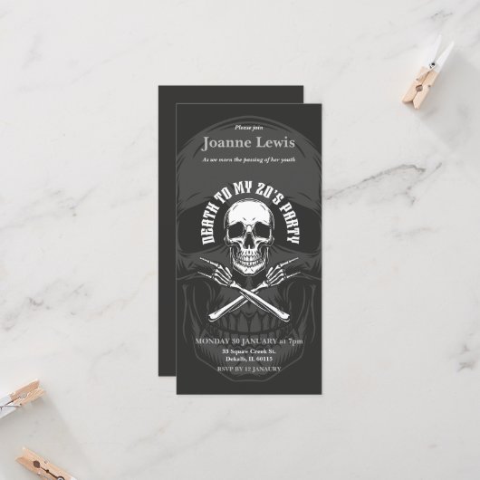 私の20歳の誕生日招待状30歳の誕生日に死 (正面/裏面インサイチュ)