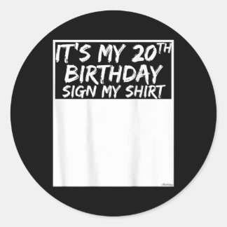 私の20誕生日のシャツが背中にサインする ラウンドシール