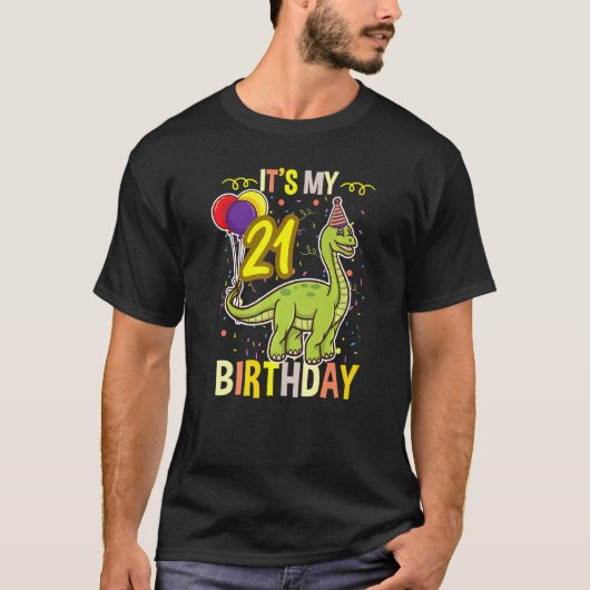 私の21歳の誕生日の恐竜 Tシャツ (正面)