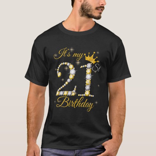 私の21歳の誕生日クイーンギフト21歳のクロ Tシャツ (正面)