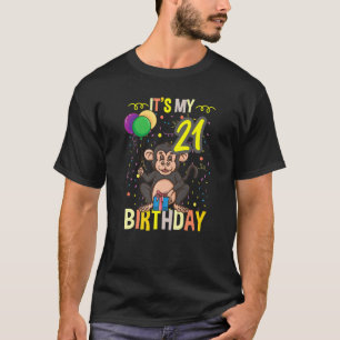 私の21歳の誕生日チンパンジー・モンキー Tシャツ