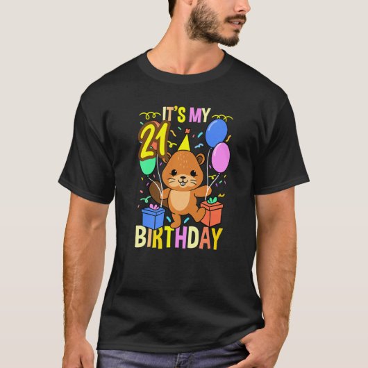 私の21歳の誕生日ビーバー Tシャツ (正面)