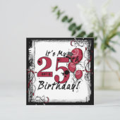 私の25歳の誕生日パーティーグランジ招待状 招待状 (スタンド正面)